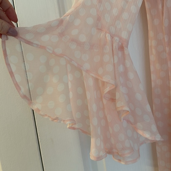 NWT Calvin Klein V-Neck Ruffle Sleeve Trapeze Minidress - Picture 5 of 15